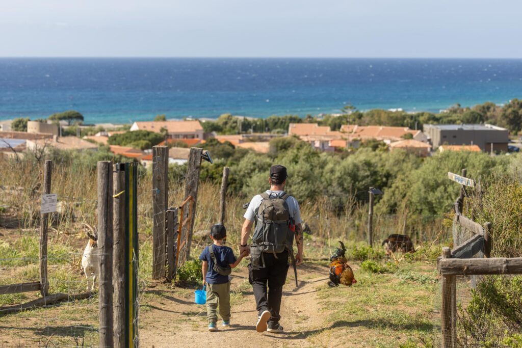 Visite en famille de la ferme pédagogique L’Isula di i Sogni en Balagne